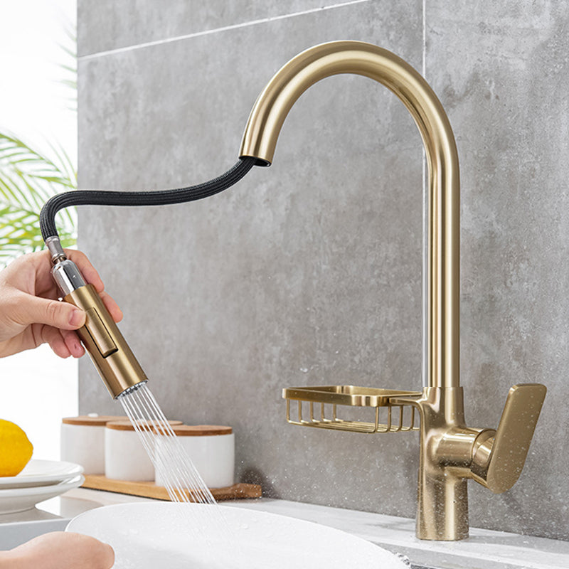 Single Handle Hot Cold Kitchen Faucet with Pull Down Sprayer