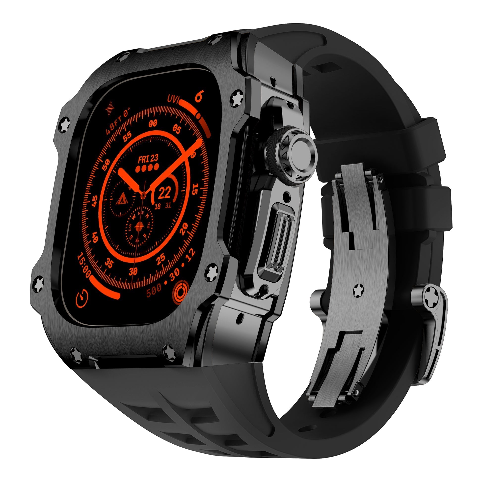 Série RM7015 - Estojo em aço inoxidável Dark Vanguard para Apple Watch Ultra