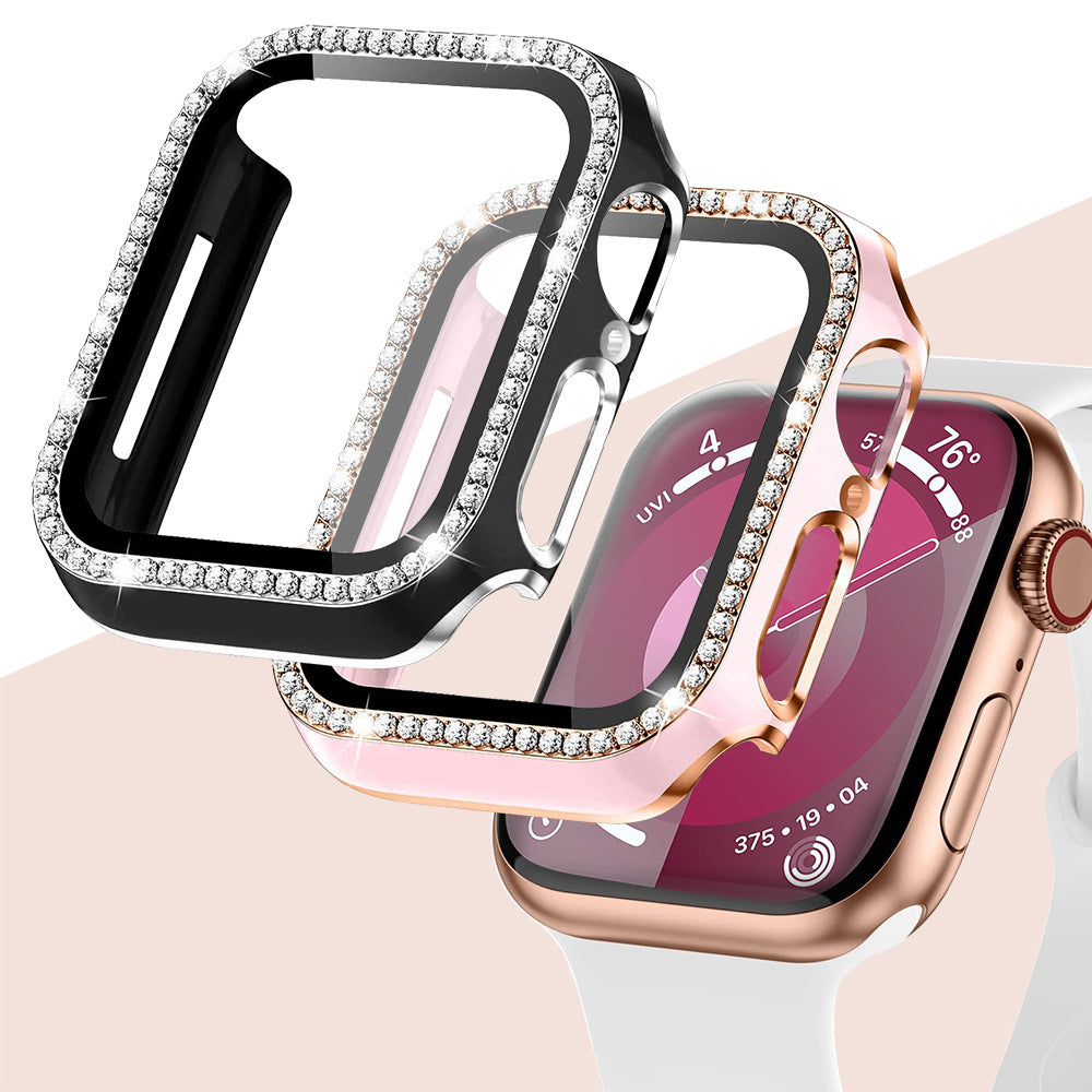 Rhinestone herdet glassdeksel for Apple Watch