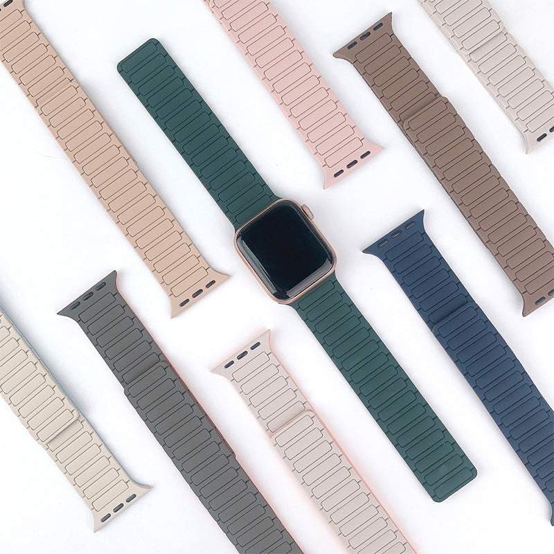 Silicone magnetic loop watch band For Apple Watch