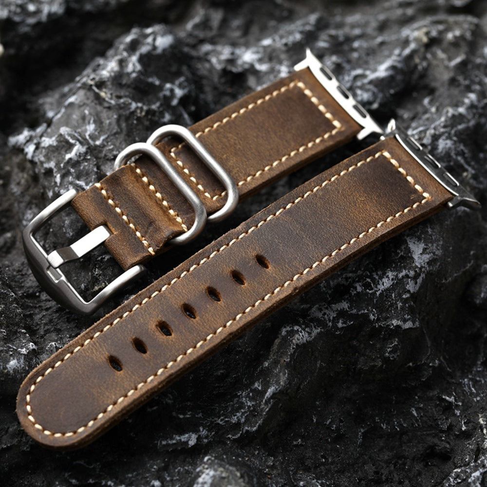 Vintage  Handmade Leather strap For Apple Watch