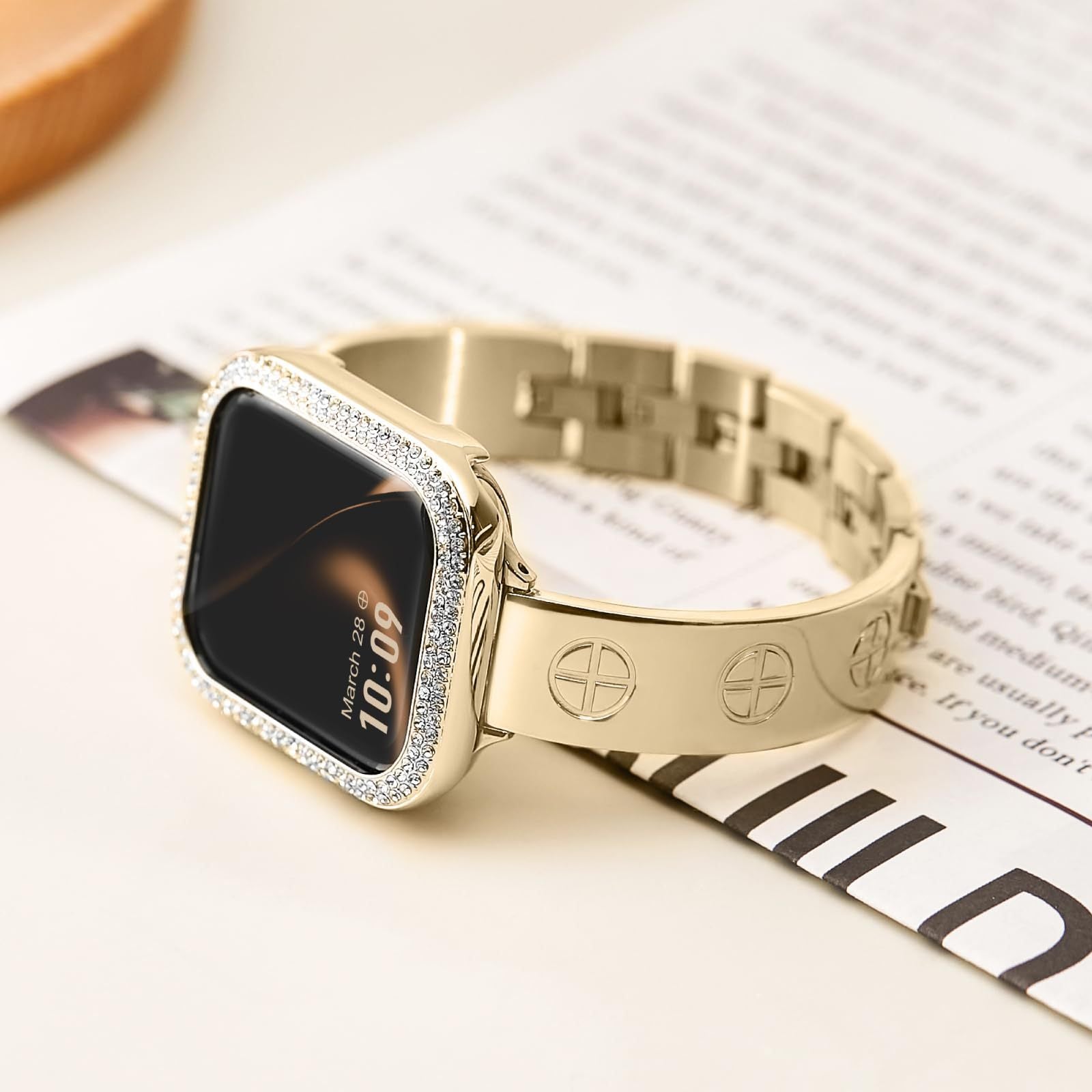 Pulsera de metal cruzado para Apple Watch