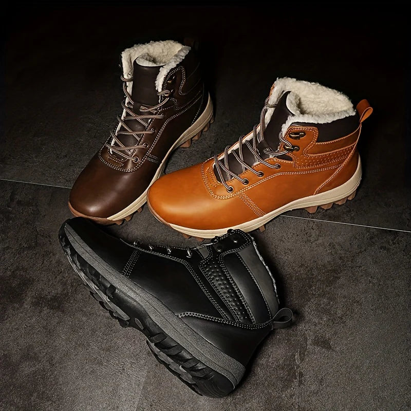 Mesa - vintage leather winter boots for men