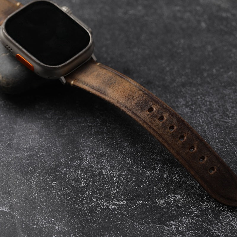 Cinturino in pelle italiana fatto a mano per Apple Watch