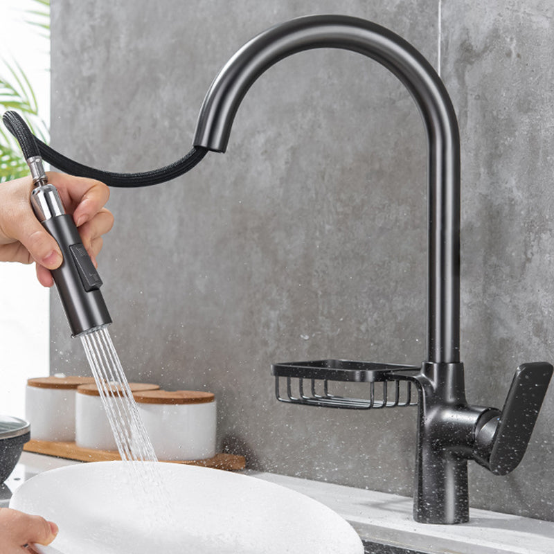 Single Handle Hot Cold Kitchen Faucet with Pull Down Sprayer