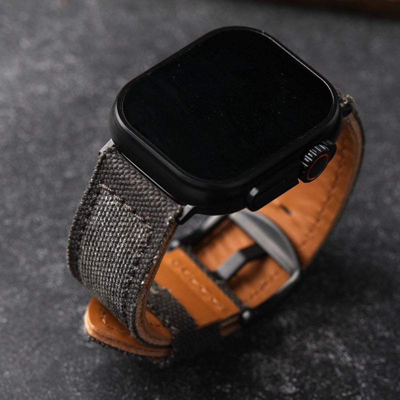 Cinturino in pelle di tela per Apple Watch