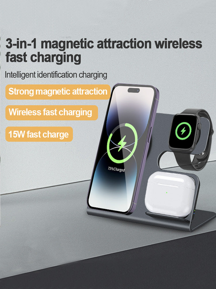 Supporto di Ricarica Wireless Magnetico 3 In 1 per Desktop