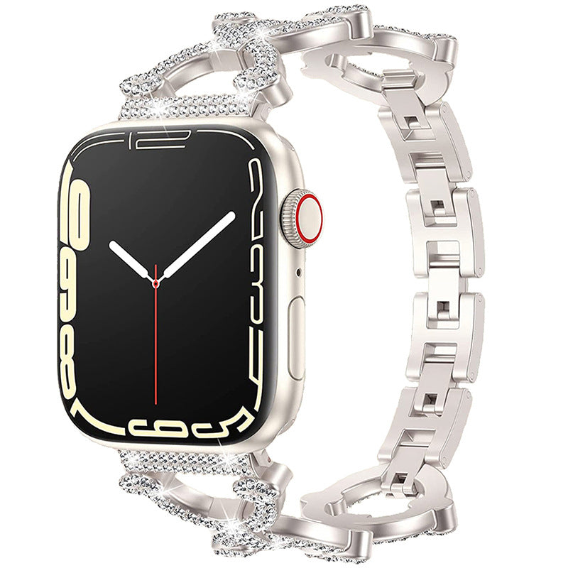 Pulseira de Elos de Diamante Brilhante para Apple Watch