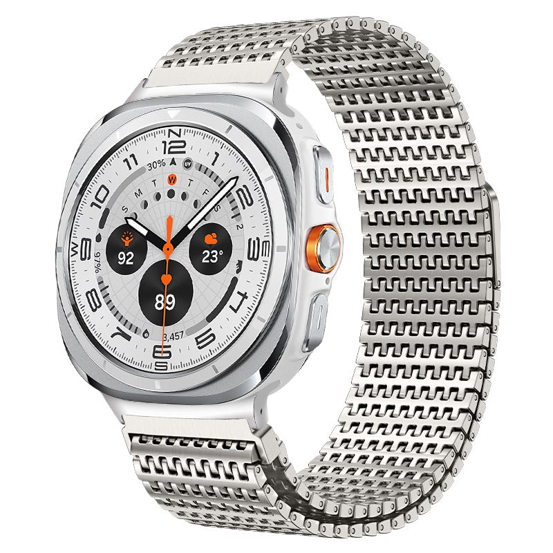 Pulseira Magnética de Aço Inoxidável Designer Domino para Samsung Watch Ultra