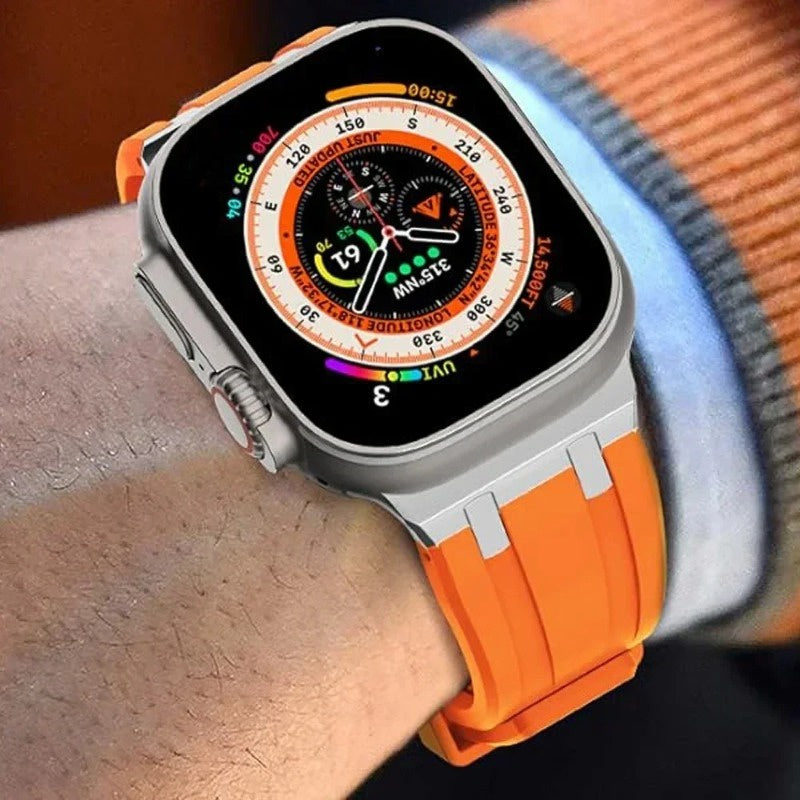 New XAP Metal Head Silicone Band For Apple Watch