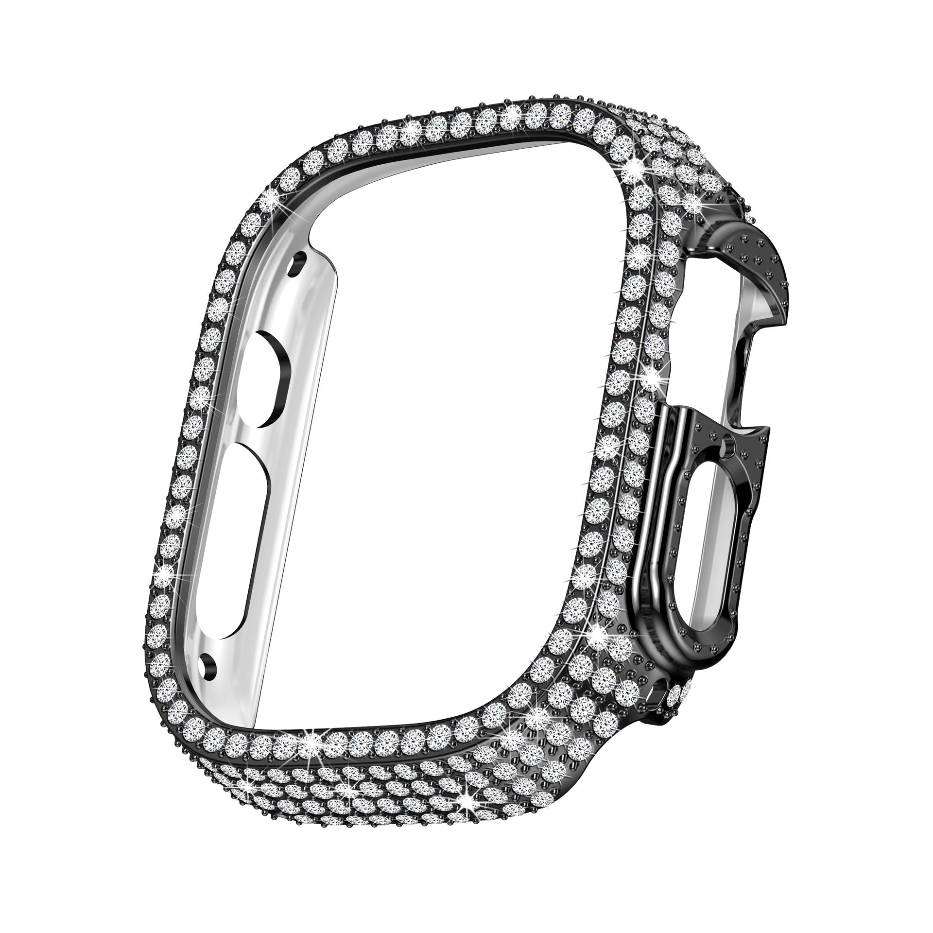 Protection d'écran intégrale en verre trempé avec des diamants pour Apple Watch