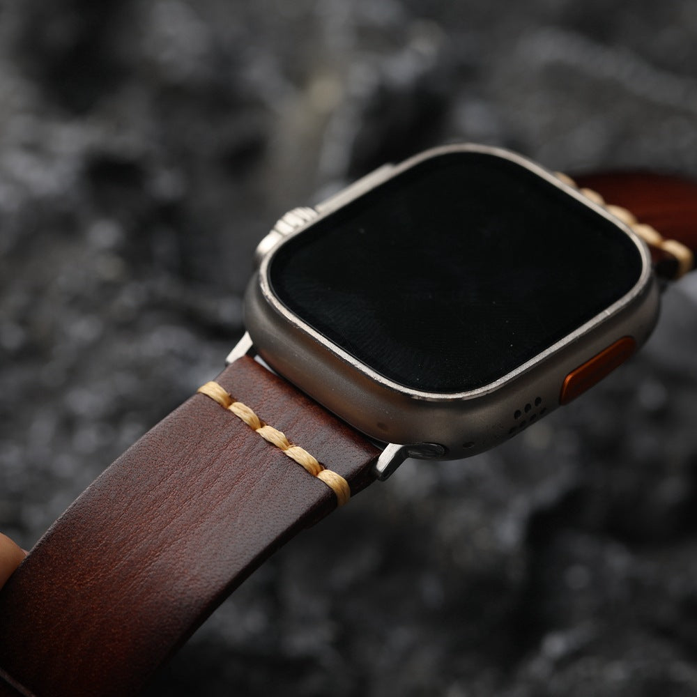 Full-grain läderband för Apple Watch