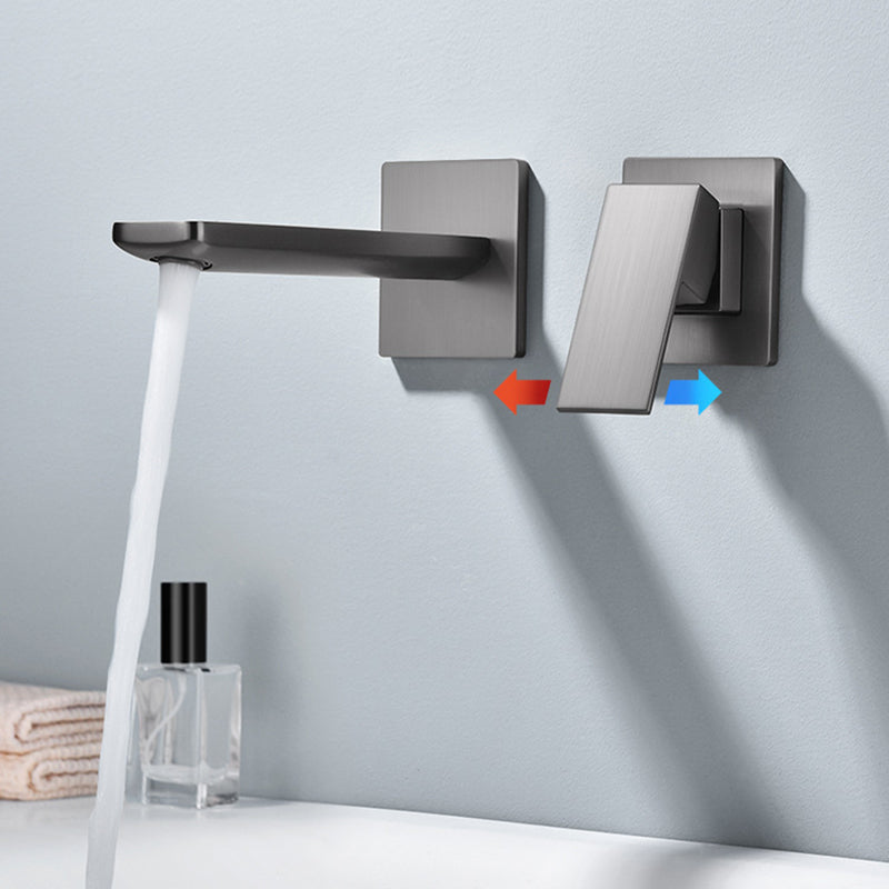 Concealed Single Handle Wall Mounted Bathroom Sink Faucet