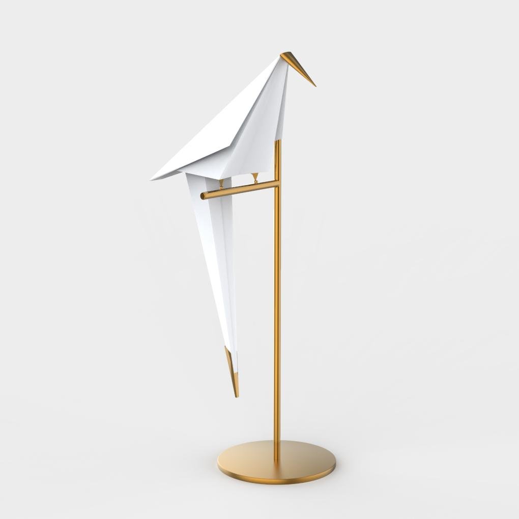 ArtiLicht - Lampada da tavolo dorata con design gru origami