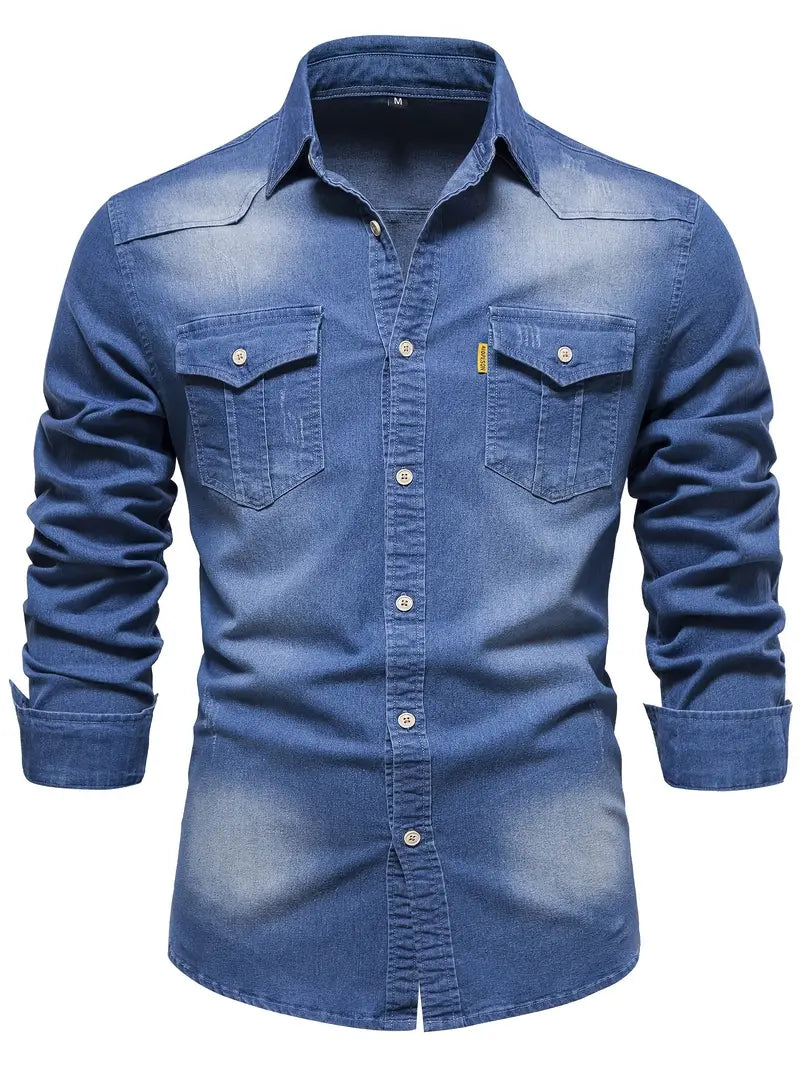 George - Chemise en denim de coton extensible