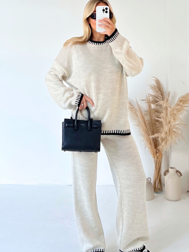 Ensemble tricoté | Pull doux d'automne + pantalon long