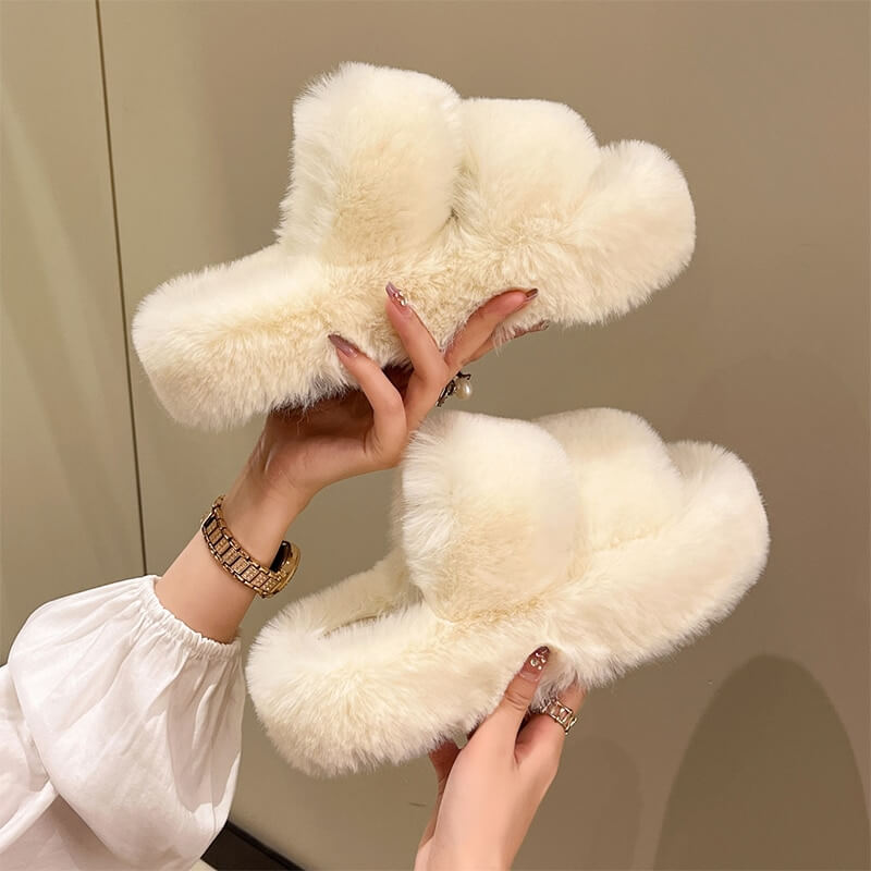 Ella Faux Fur Naisten Slides Sandaalit