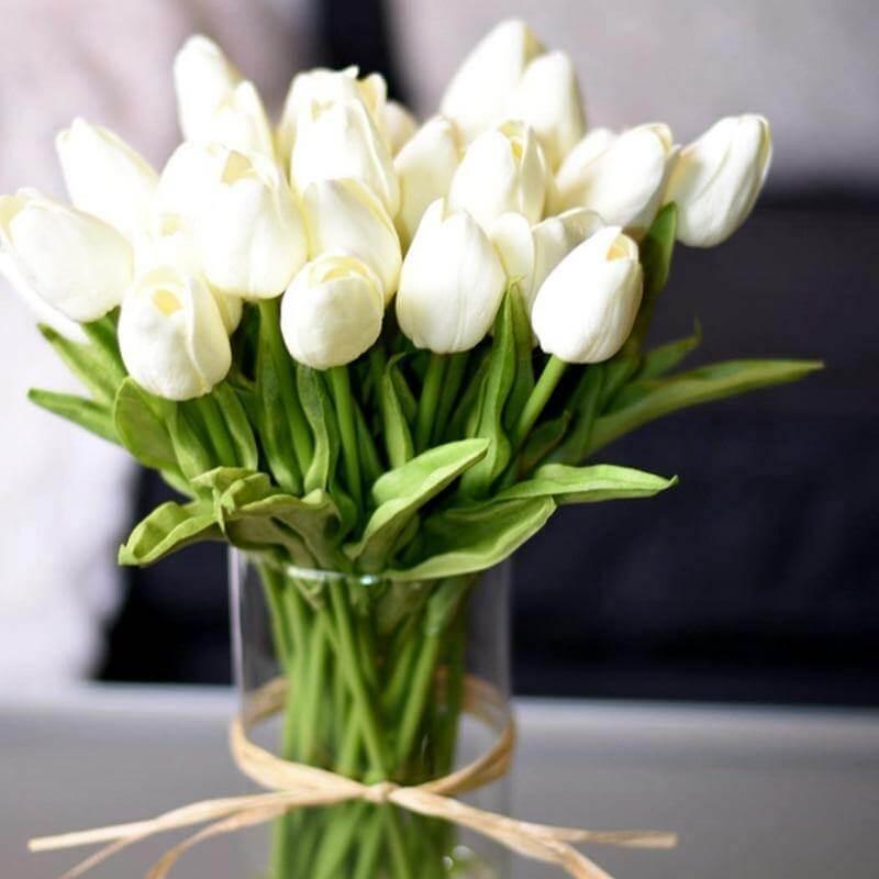 10-Piece Faux Tulips Artificial Flowers