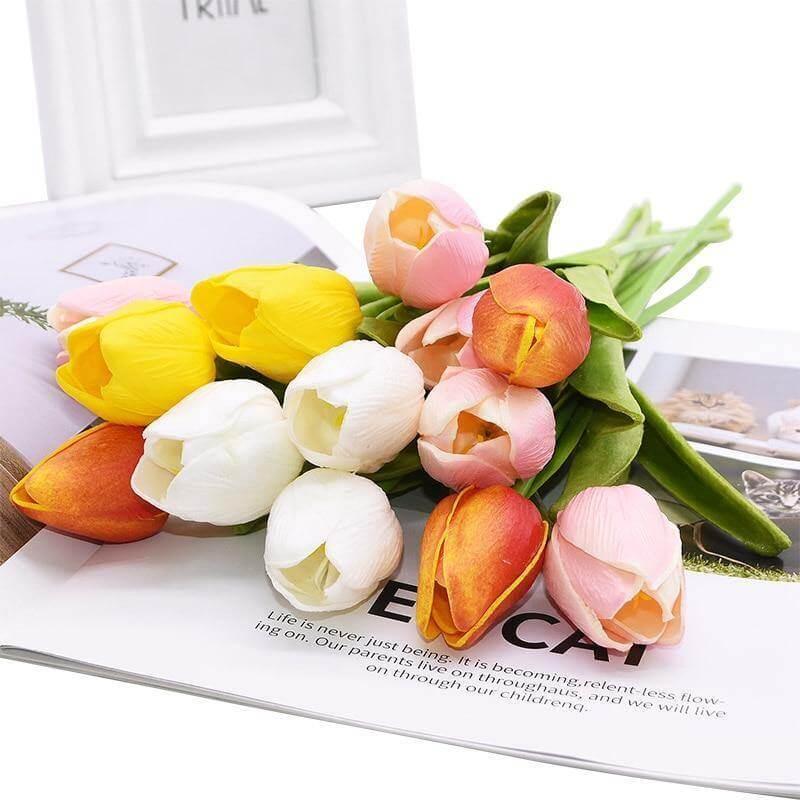 Lot de 10 tulipes artificielles