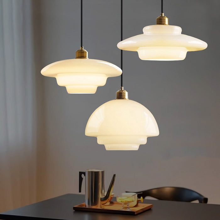 White Glass Pendant Light