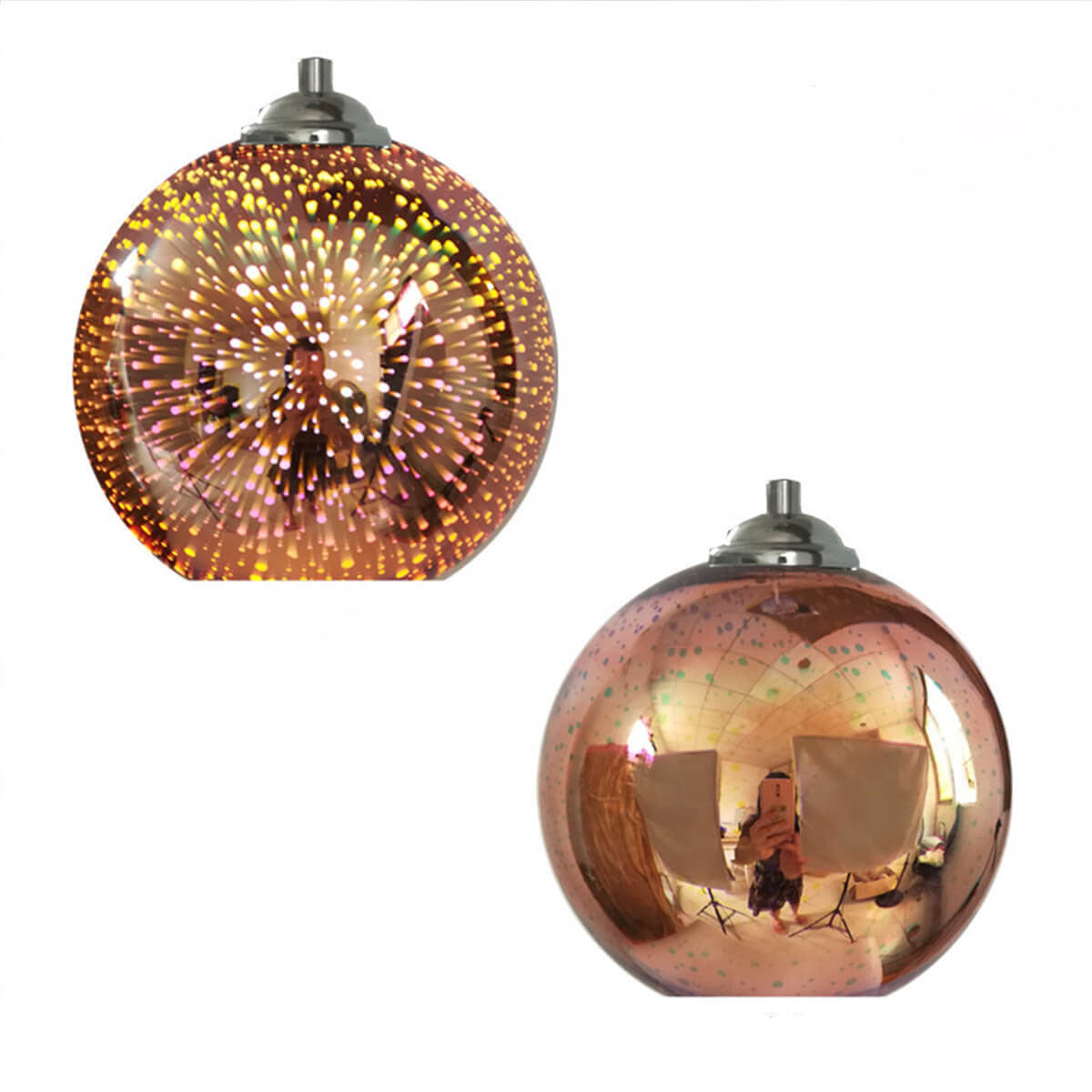 Modern Creative 3D Colorful Fireworks Glas 1-Light Dome Pendel Light lamp