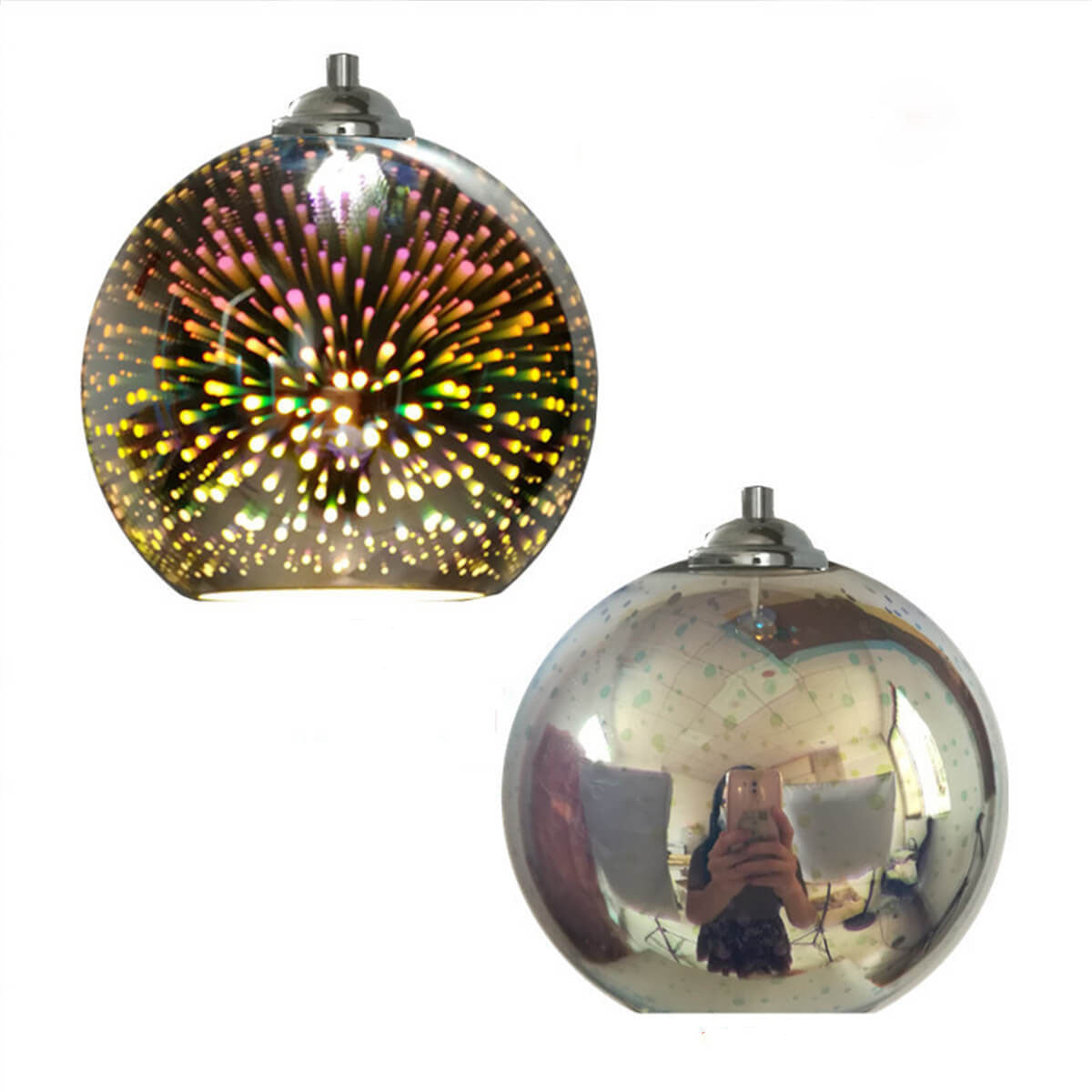 Modern Creative 3D Colorful Fireworks Glas 1-Light Dome Pendel Light lamp