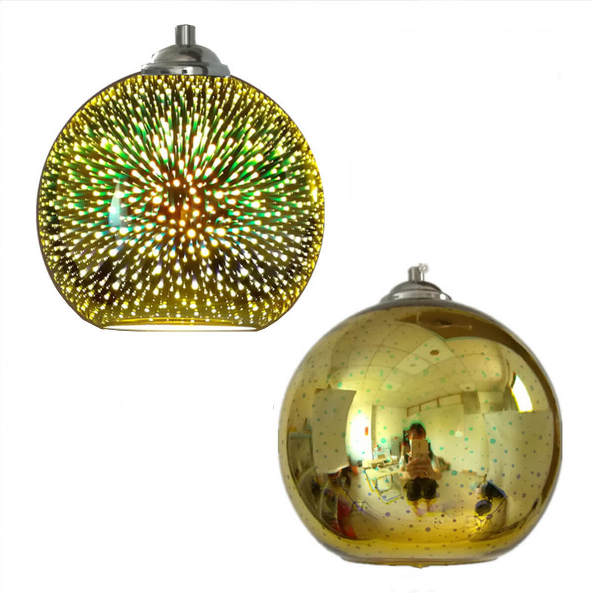 Modern Creative 3D Colorful Fireworks Glas 1-Light Dome Pendel Light lamp