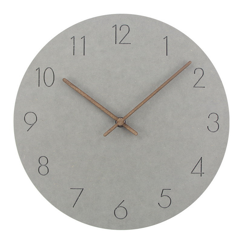 Horloge murale silencieuse norvégienne minimaliste - 29 cm (11,4 po) Design scandinave, bois, mouvement silencieux