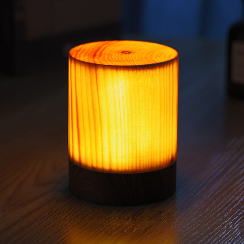 GloedHout - Lampe de table avec batterie intégrée et LED à commande tactile pour chambre et bureau