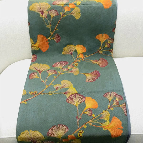 Jacquard Floral Ginkgo Blade Vendbar Dække