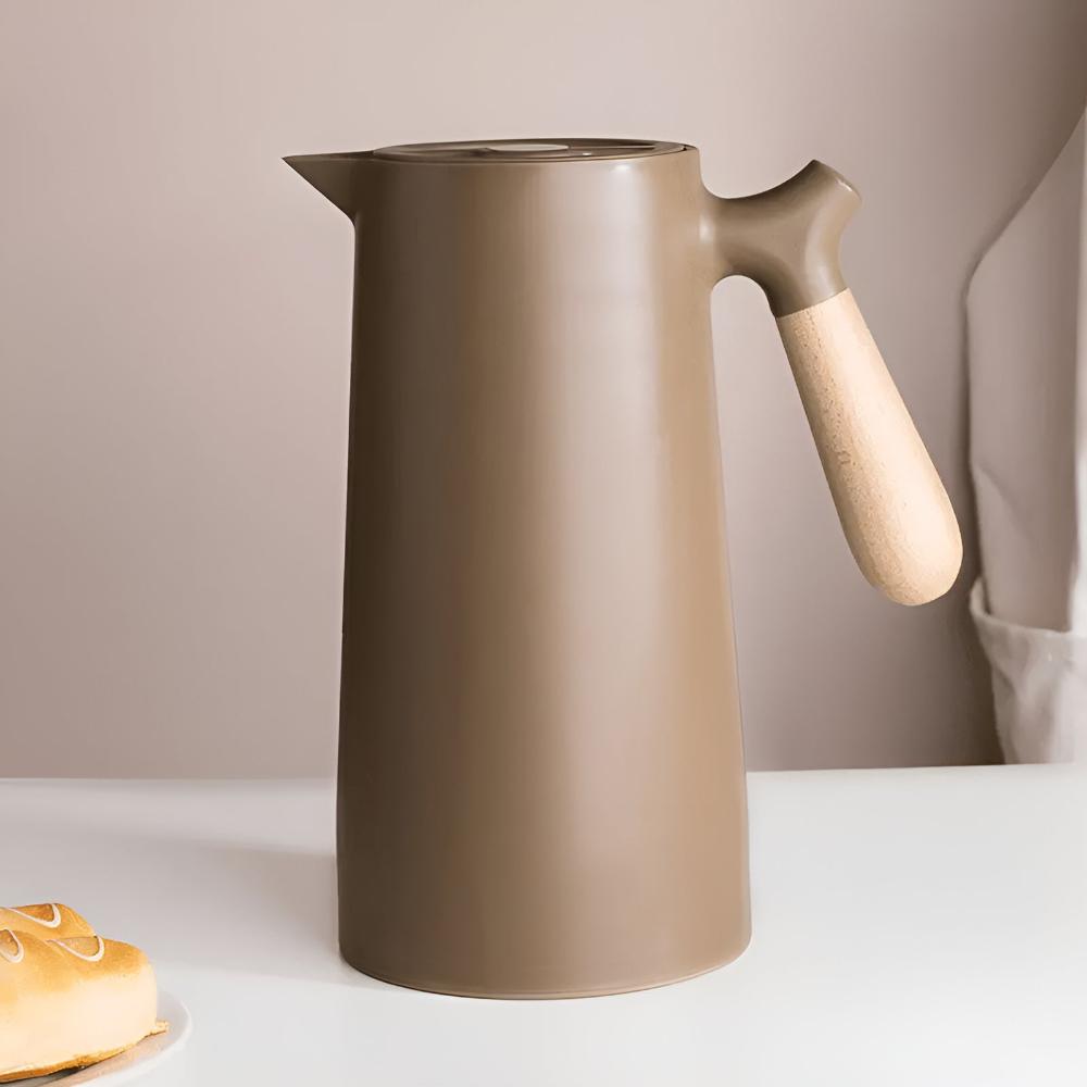 Elegant Insulated Carafe with Wooden Handle