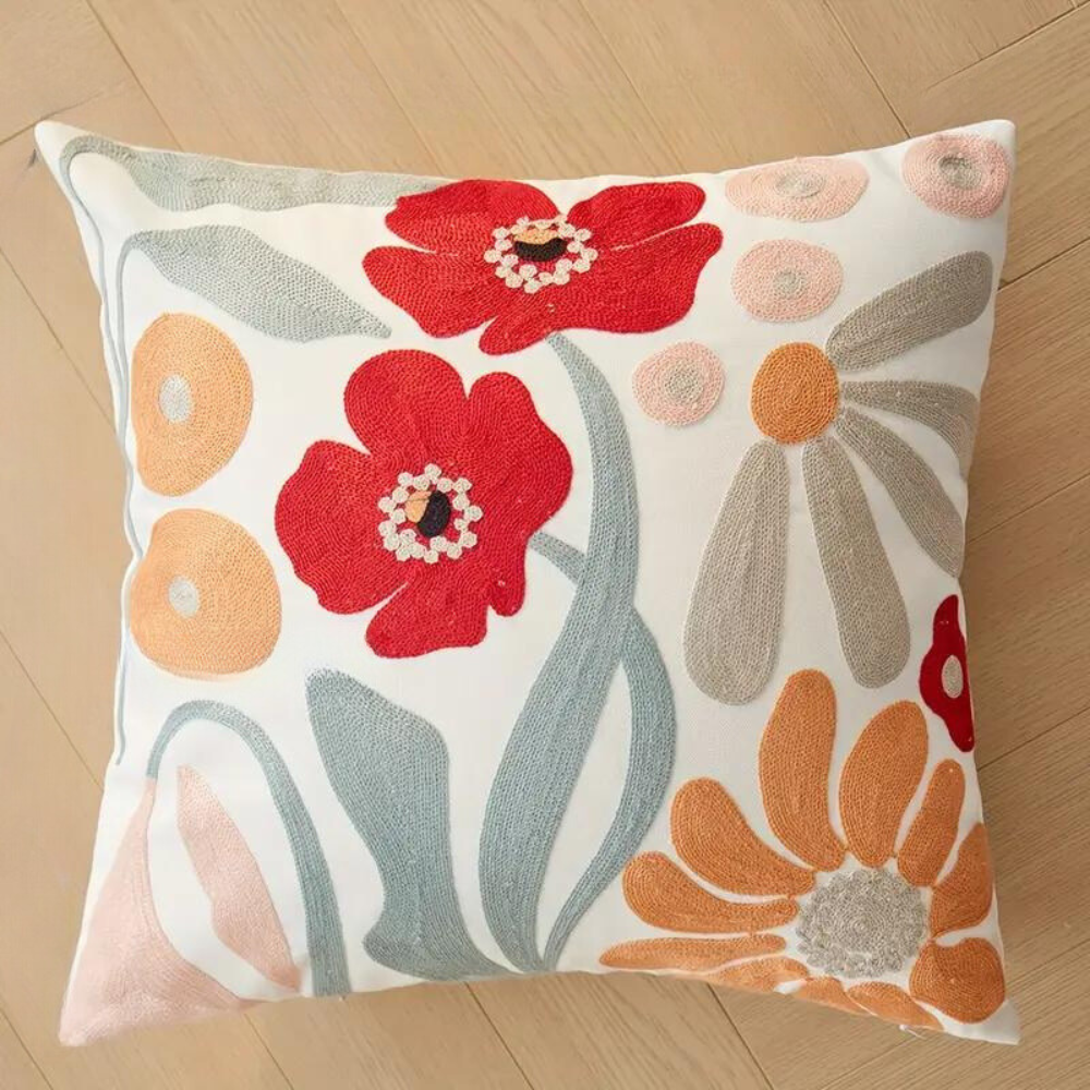 Elegant Plant Patterned Cushion Cover