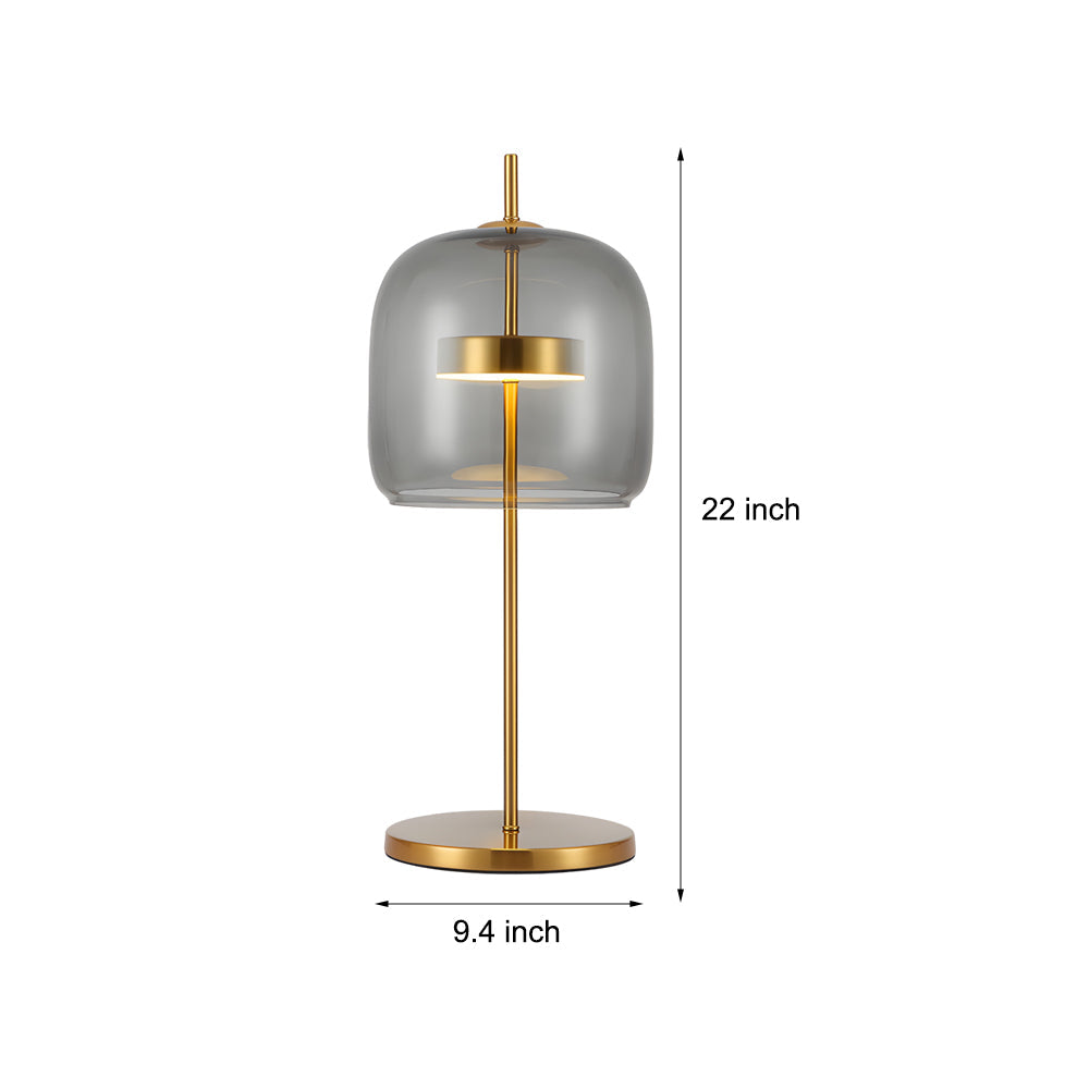 LumiLux - Lampada da tavolo in vetro fumé per un'atmosfera calda