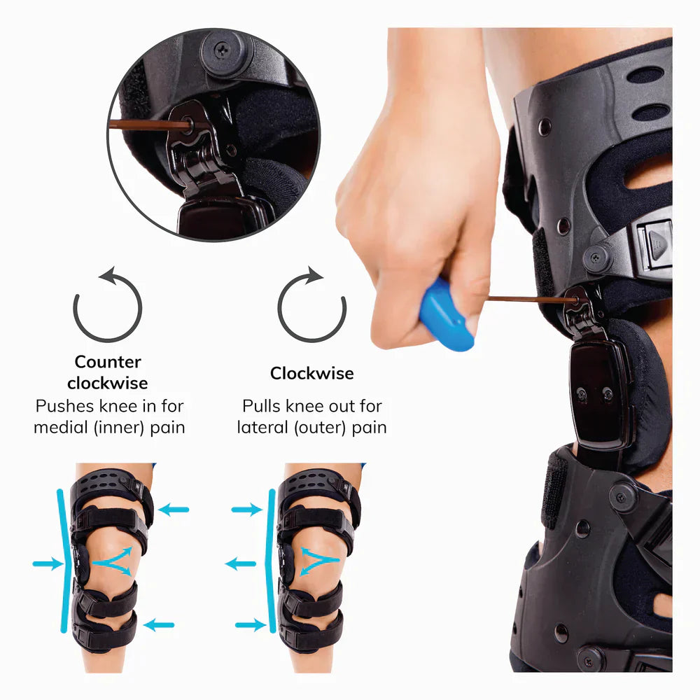 Férula de rodilla descompresora para osteoartritis – Soporte medial y lateral para el alivio de la artritis ósea sobre ósea