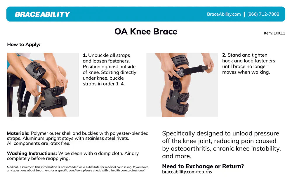 Férula de rodilla descompresora para osteoartritis – Soporte medial y lateral para el alivio de la artritis ósea sobre ósea