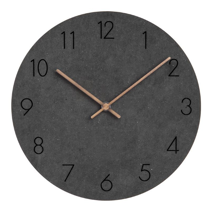 Horloge murale silencieuse norvégienne minimaliste - 29 cm (11,4 po) Design scandinave, bois, mouvement silencieux