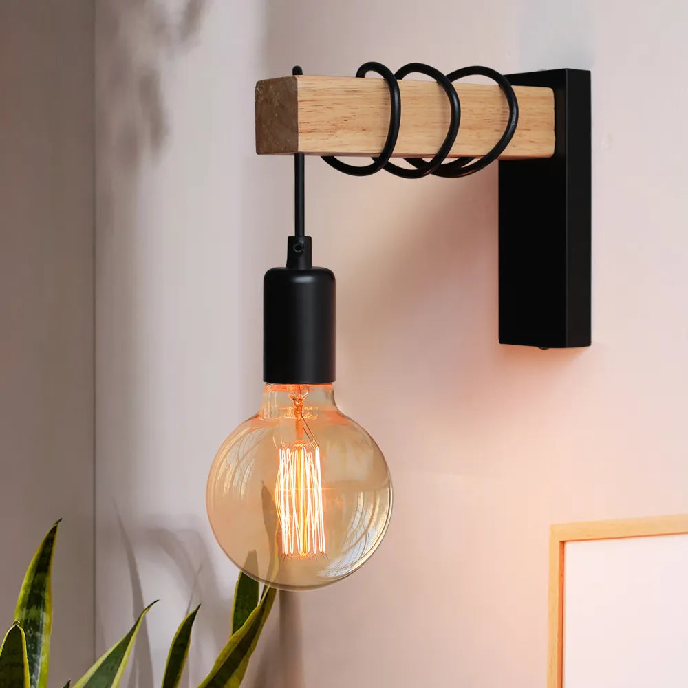 RusticBeam - Iron-wood wall light