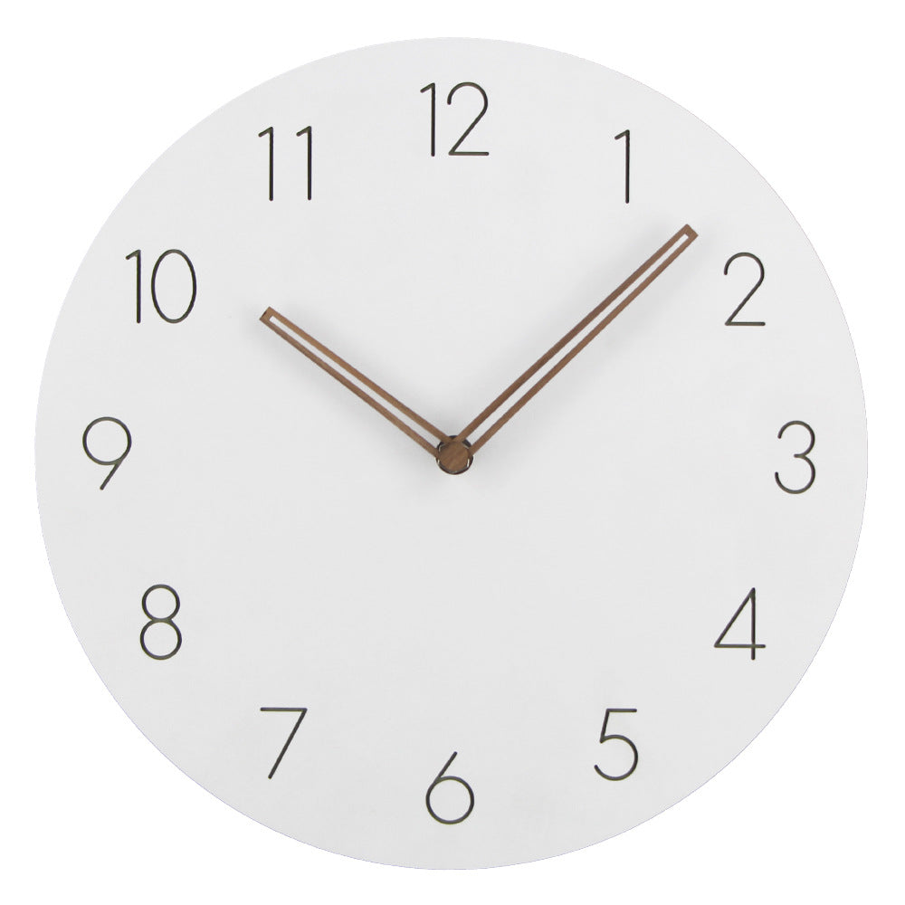 Horloge murale silencieuse norvégienne minimaliste - 29 cm (11,4 po) Design scandinave, bois, mouvement silencieux