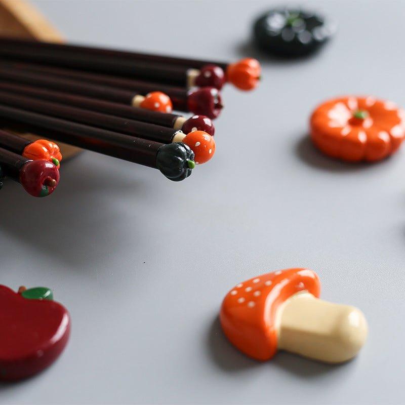 Japanese Handcrafted Fall Seasonal Produce Resin Chopstick Rests