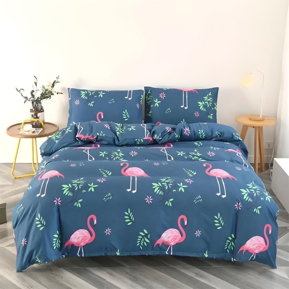 Le paradis des flamants roses | Ensemble de housse de couette 3 pièces