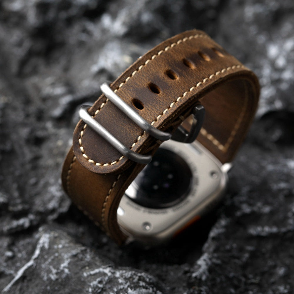 Vintage  Handmade Leather strap For Apple Watch