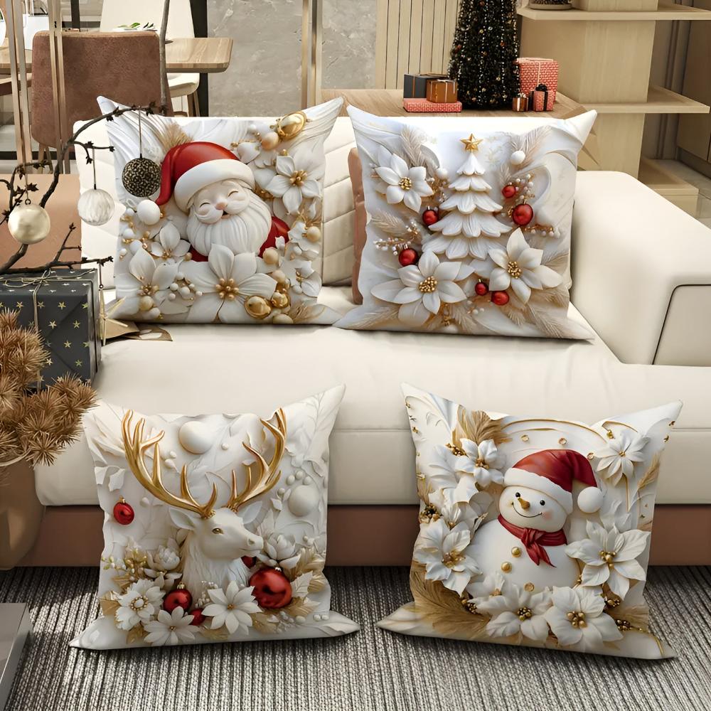 Kerst Charme Velours Kussenhoezen | Set van 4