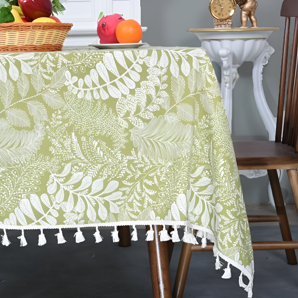 Rustic Charm Embroidered Tablecloth