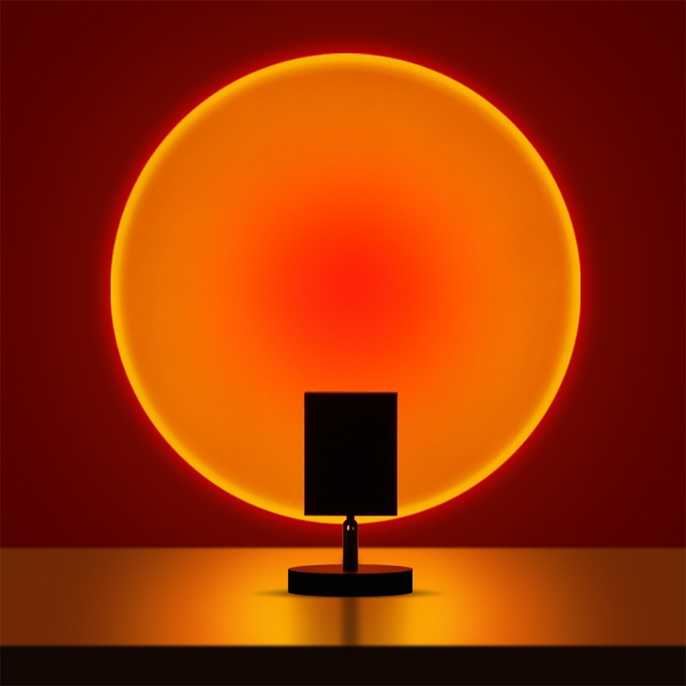 GlowBright - Retro-Tischlampe mit Sonnenuntergangsmotiv