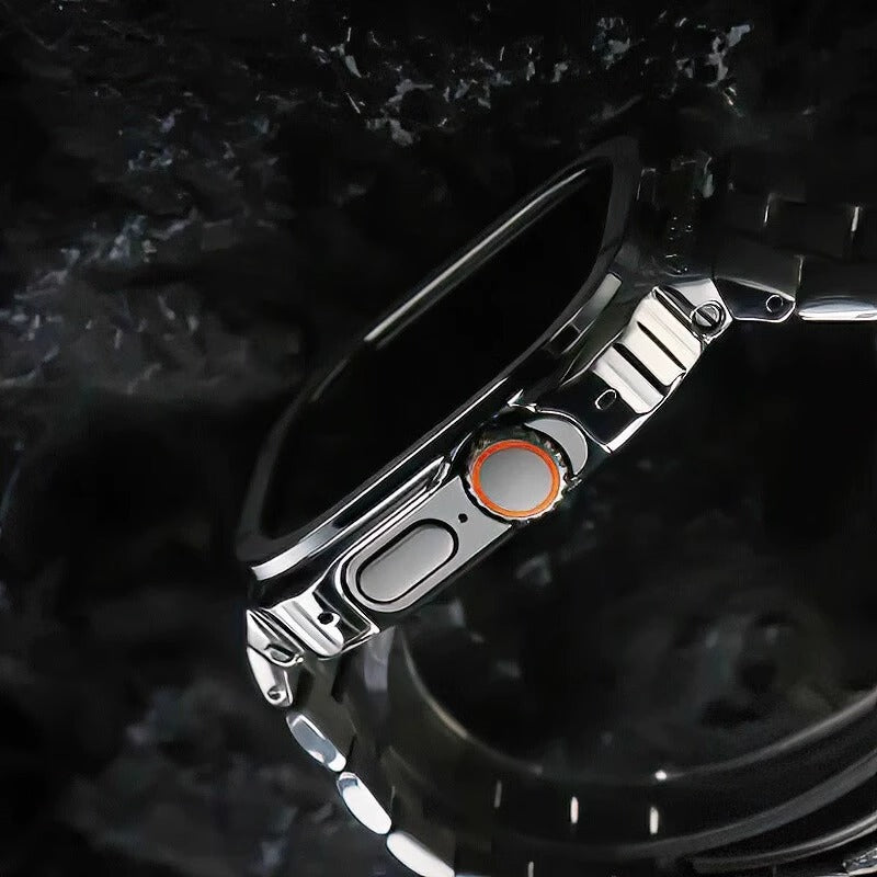 Pulseira de Aço Inoxidável com Caixa para Apple Watch