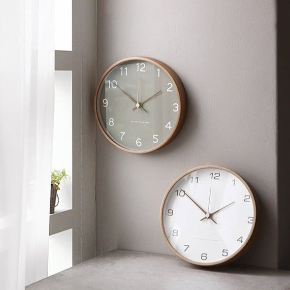 Reloj analógico de madera con decoración de pared para el hogar