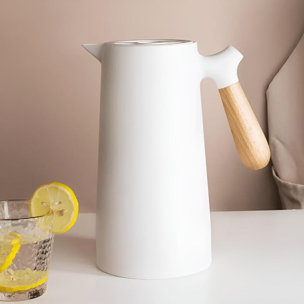 Elegant Insulated Carafe with Wooden Handle