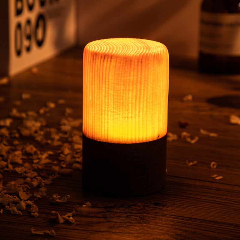 GloedHout - Lampe de table avec batterie intégrée et LED à commande tactile pour chambre et bureau