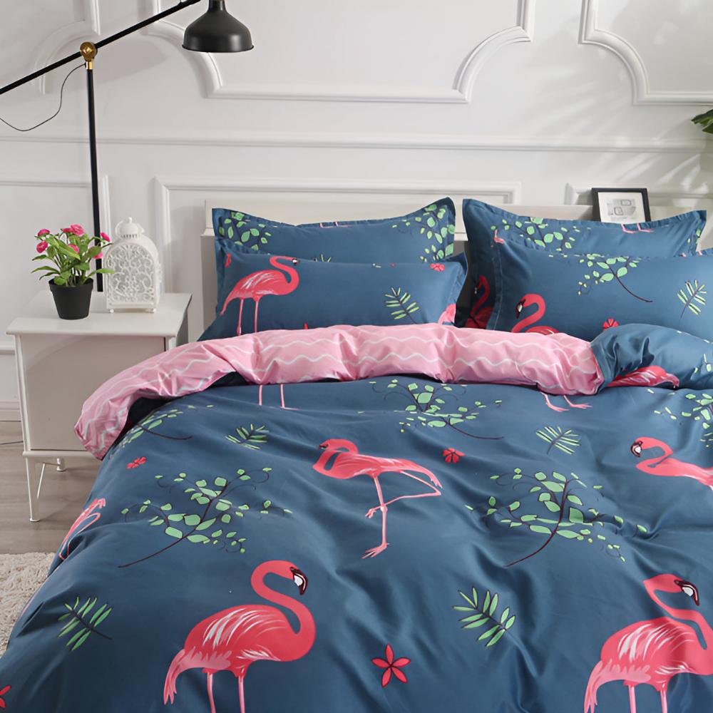 Paraíso dos Flamingos | Conjunto de Capa de Edredão 3pcs