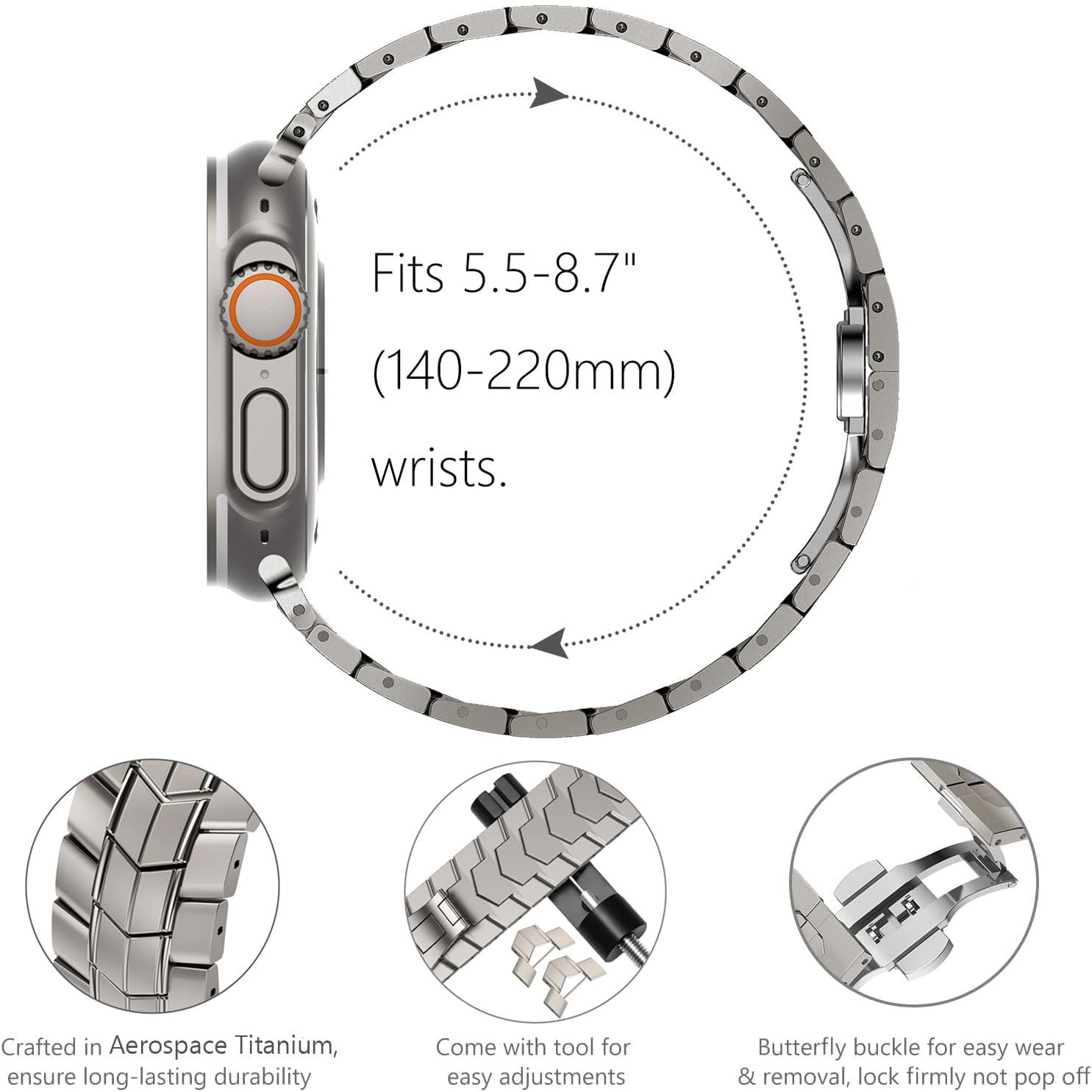 Metall-Titanlegierungs-Schutzarmband für die Apple Watch